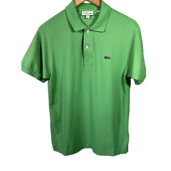 LACOSTE Men's Classic Fit Original Short Sleeve Polo Green Shirt Size Medium - Picture 1 of 11